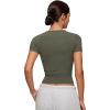 imageCRZ YOGA Softembrace High Neck Tops for Women  Soft Casual Going Out Shirts Crewneck Tight Basic Short Sleeve TShirtLight Army Green