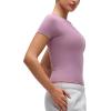 imageCRZ YOGA Softembrace High Neck Tops for Women  Soft Casual Going Out Shirts Crewneck Tight Basic Short Sleeve TShirtLight Lavender