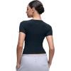 imageCRZ YOGA Softembrace High Neck Tops for Women  Soft Casual Going Out Shirts Crewneck Tight Basic Short Sleeve TShirtTrue Navy