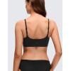 imageCRZ YOGA Softhold Mold V Neck Bralette for Women  Adjustable Spaghetti Lounge TShirt Everyday Bra No Underwire Comfort CamiBlack