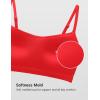 imageCRZ YOGA Softhold Mold V Neck Bralette for Women  Adjustable Spaghetti Lounge TShirt Everyday Bra No Underwire Comfort CamiDeep Red