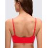 imageCRZ YOGA Softhold Mold V Neck Bralette for Women  Adjustable Spaghetti Lounge TShirt Everyday Bra No Underwire Comfort CamiDeep Red