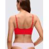 imageCRZ YOGA Softhold Mold V Neck Bralette for Women  Adjustable Spaghetti Lounge TShirt Everyday Bra No Underwire Comfort CamiDeep Red