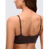 imageCRZ YOGA Softhold Mold V Neck Bralette for Women  Adjustable Spaghetti Lounge TShirt Everyday Bra No Underwire Comfort CamiHot Fudge Brown