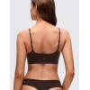 imageCRZ YOGA Softhold Mold V Neck Bralette for Women  Adjustable Spaghetti Lounge TShirt Everyday Bra No Underwire Comfort CamiHot Fudge Brown