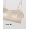 imageCRZ YOGA Softhold Mold V Neck Bralette for Women  Adjustable Spaghetti Lounge TShirt Everyday Bra No Underwire Comfort CamiMojave Tan