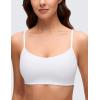 imageCRZ YOGA Softhold Mold V Neck Bralette for Women  Adjustable Spaghetti Lounge TShirt Everyday Bra No Underwire Comfort CamiSnow White