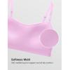 imageCRZ YOGA Softhold Mold V Neck Bralette for Women  Adjustable Spaghetti Lounge TShirt Everyday Bra No Underwire Comfort CamiVita Pink