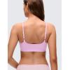 imageCRZ YOGA Softhold Mold V Neck Bralette for Women  Adjustable Spaghetti Lounge TShirt Everyday Bra No Underwire Comfort CamiVita Pink