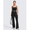 imageCRZ YOGA Softretch No Front Seam Flare Leggings 31  High Waisted Yoga Pants for Women Lounge Buttery Soft Comfy CasualBlack