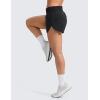 imageCRZ YOGA Split Dolphin Running Shorts for Women 25  Curved Back High Waisted Quick Dry for Athletic Workout Gym TrackBlack