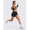 imageCRZ YOGA Split Dolphin Running Shorts for Women 25  Curved Back High Waisted Quick Dry for Athletic Workout Gym TrackBlack
