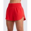 imageCRZ YOGA Split Dolphin Running Shorts for Women 25  Curved Back High Waisted Quick Dry for Athletic Workout Gym TrackDeep Red