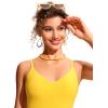 imageCRZ YOGA V Shaped Longline Bikini Tops for Women  Padded Cropped Adjustable Spaghetti Straps Swimsuit Athletic Bathing SuitHigh Visibility Yellow