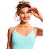 imageCRZ YOGA V Shaped Longline Bikini Tops for Women  Padded Cropped Adjustable Spaghetti Straps Swimsuit Athletic Bathing SuitHydra Blue