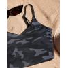 imageCRZ YOGA V Shaped Longline Bikini Tops for Women  Padded Cropped Adjustable Spaghetti Straps Swimsuit Athletic Bathing SuitJungle Camouflage Gray