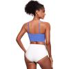 imageCRZ YOGA V Shaped Longline Bikini Tops for Women  Padded Cropped Adjustable Spaghetti Straps Swimsuit Athletic Bathing SuitWild Indigo