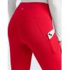 imageCRZ YOGA WaterResistant Fleece Athletic Leggings Pockets 28  Matte Thermal Hiking Casual Workout Womens PantsAurora Red