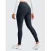 imageCRZ YOGA WaterResistant Fleece Athletic Leggings Pockets 28  Matte Thermal Hiking Casual Workout Womens PantsTrue Navy