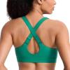 imageCRZ YOGA Butterbreeze Criss Cross Back Sports Bras for Women  V Neck Adjustable Straps Padded Workout Training Crop TopCascadia Green