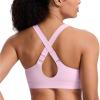 imageCRZ YOGA Butterbreeze Criss Cross Back Sports Bras for Women  V Neck Adjustable Straps Padded Workout Training Crop TopStrawberry Pink
