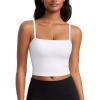 imageCRZ YOGA Butterluxe Cami Crop Tank Tops for Women  Square Neck Adjustable Padded Longline Sports Bras Workout CamisoleWhite