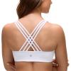 imageCRZ YOGA Butterluxe Strappy Sports Bras for Women  Padded V Neck Wireless Criss Cross Back Yoga TopWhite