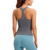 imageCRZ YOGA Butterluxe Workout Racerback Tank Tops for Women  Padded Athletic Spandex Yoga Shirts with Built in BraDark Carbon