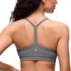 imageCRZ YOGA Butterluxe Y Back Sports Bras for Women  Padded Racerback Low Impact Spaghetti Thin Strap Workout Yoga TopAsh Grey
