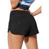 imageCRZ YOGA Classic Fit Dolphin Board Shorts for Women 3  High Waisted Beach Swimwear Bottoms Bathing Trunks with LinerBlack