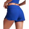 imageCRZ YOGA Classic Fit Dolphin Board Shorts for Women 3  High Waisted Beach Swimwear Bottoms Bathing Trunks with LinerWaves Blue