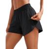 imageCRZ YOGA Dolphin Athletic Shorts for Women 5  High Waisted Quick Dry for Running Workout Gym Track with Zip PocketBlack