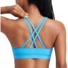 imageCRZ YOGA Naked Feeling Strappy Padded Sports Bras for Women  Fitness Workout Top Criss Cross Back Yoga CamiKayak Blue