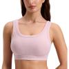 imageCRZ YOGA Ribbed Sports Bras for Women  U Back Wireless Medium Impact Padded Yoga Workout CamiPink Haze