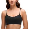 imageCRZ YOGA Softhold Mold V Neck Bralette for Women  Adjustable Spaghetti Lounge TShirt Everyday Bra No Underwire Comfort CamiBlack