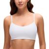 imageCRZ YOGA Softhold Mold V Neck Bralette for Women  Adjustable Spaghetti Lounge TShirt Everyday Bra No Underwire Comfort CamiSnow White