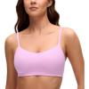 imageCRZ YOGA Softhold Mold V Neck Bralette for Women  Adjustable Spaghetti Lounge TShirt Everyday Bra No Underwire Comfort CamiVita Pink