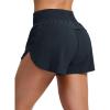 imageCRZ YOGA Split Dolphin Running Shorts for Women 25  Curved Back High Waisted Quick Dry for Athletic Workout Gym TrackTrue Navy