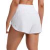 imageCRZ YOGA Split Dolphin Running Shorts for Women 25  Curved Back High Waisted Quick Dry for Athletic Workout Gym TrackWhite