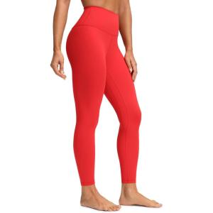 imageCRZ YOGA Brushed Naked Feeling Workout Leggings 25  High Waisted Gym Compression Tummy Control Womens Yoga PantsDeep Red