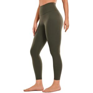 imageCRZ YOGA Brushed Naked Feeling Workout Leggings 25  High Waisted Gym Compression Tummy Control Womens Yoga PantsOlive Green