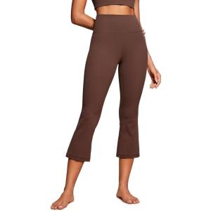 imageCRZ YOGA Butterluxe Capris Flare Leggings 23  Bootcut High Waisted Womens Yoga Pants Cropped CasualCoffee Brown
