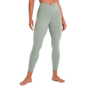 imageCRZ YOGA Butterluxe Crossover Waist Leggings 25  V Crossover High Waisted Gym Workout Yoga WomensGreen Palm Court