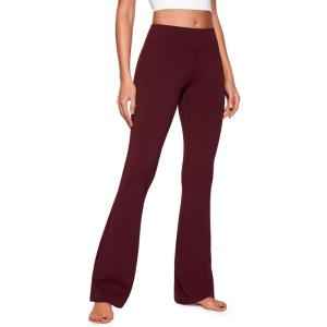 imageCRZ YOGA Butterluxe Low Rise Flare Leggings 32  Bootcut Buttery Soft Lounge Casual Womens Yoga Pants with PocketRed Merlot