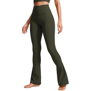 imageCRZ YOGA Butterluxe Mini Flared Leggings 3031533  High Waist Bootcut Casual Lounge Women Yoga Pants with PocketOlive Green