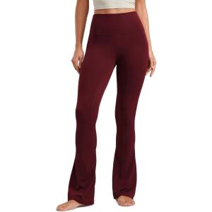 imageCRZ YOGA Butterluxe Mini Flared Leggings 3031533  High Waist Bootcut Casual Lounge Women Yoga Pants with PocketRed Merlot