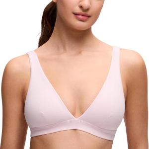 imageCRZ YOGA Butterluxe Soft Double Lined Deep V Neck Sports Bras for Women  Open Back Yoga Crop Top Casual Non PaddedStrawberry Pink