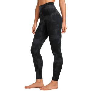 imageCRZ YOGA Butterluxe Super High Waist Leggings 28  Full Length Buttery Soft Womens Yoga Pants Over BellyBlack Tie Dye Flowers