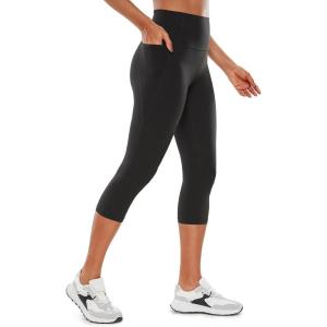 imageCRZ YOGA Butterluxe Workout Capri Leggings Pockets 19  High Waisted Gym Womens Yoga Crop Pants Buttery SoftBlack