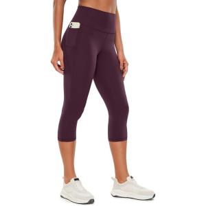 imageCRZ YOGA Butterluxe Workout Capri Leggings Pockets 19  High Waisted Gym Womens Yoga Crop Pants Buttery SoftDeep Purple